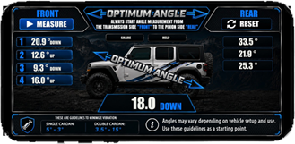 Optimum Angle app screen