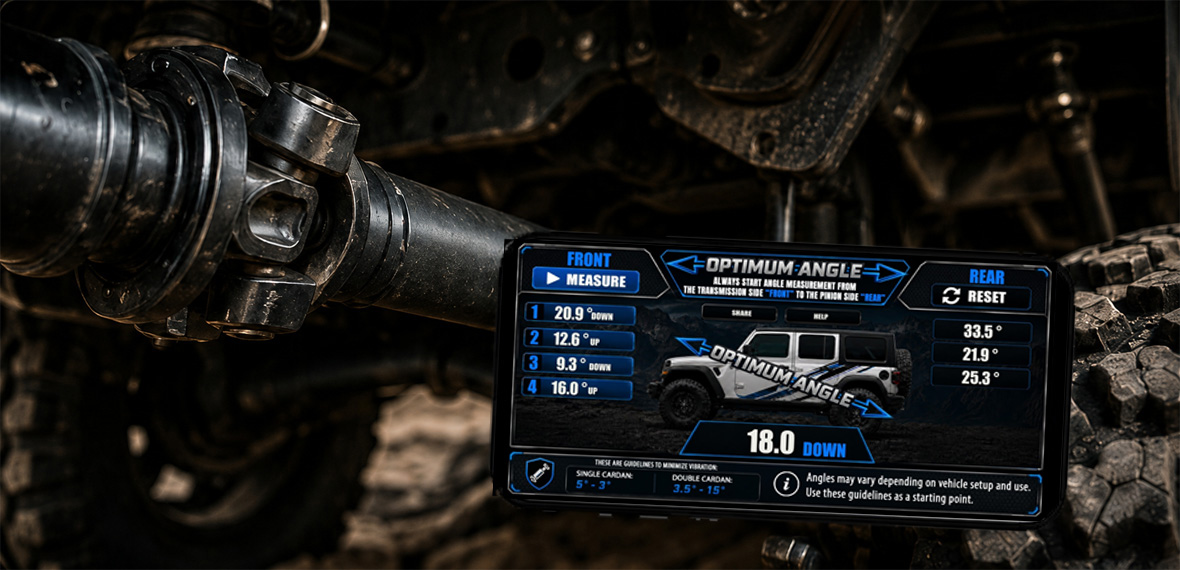 Optimum Angle app measuring drivetrain angles